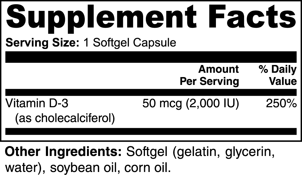 Vitamin D3 2,000 IU Mankave